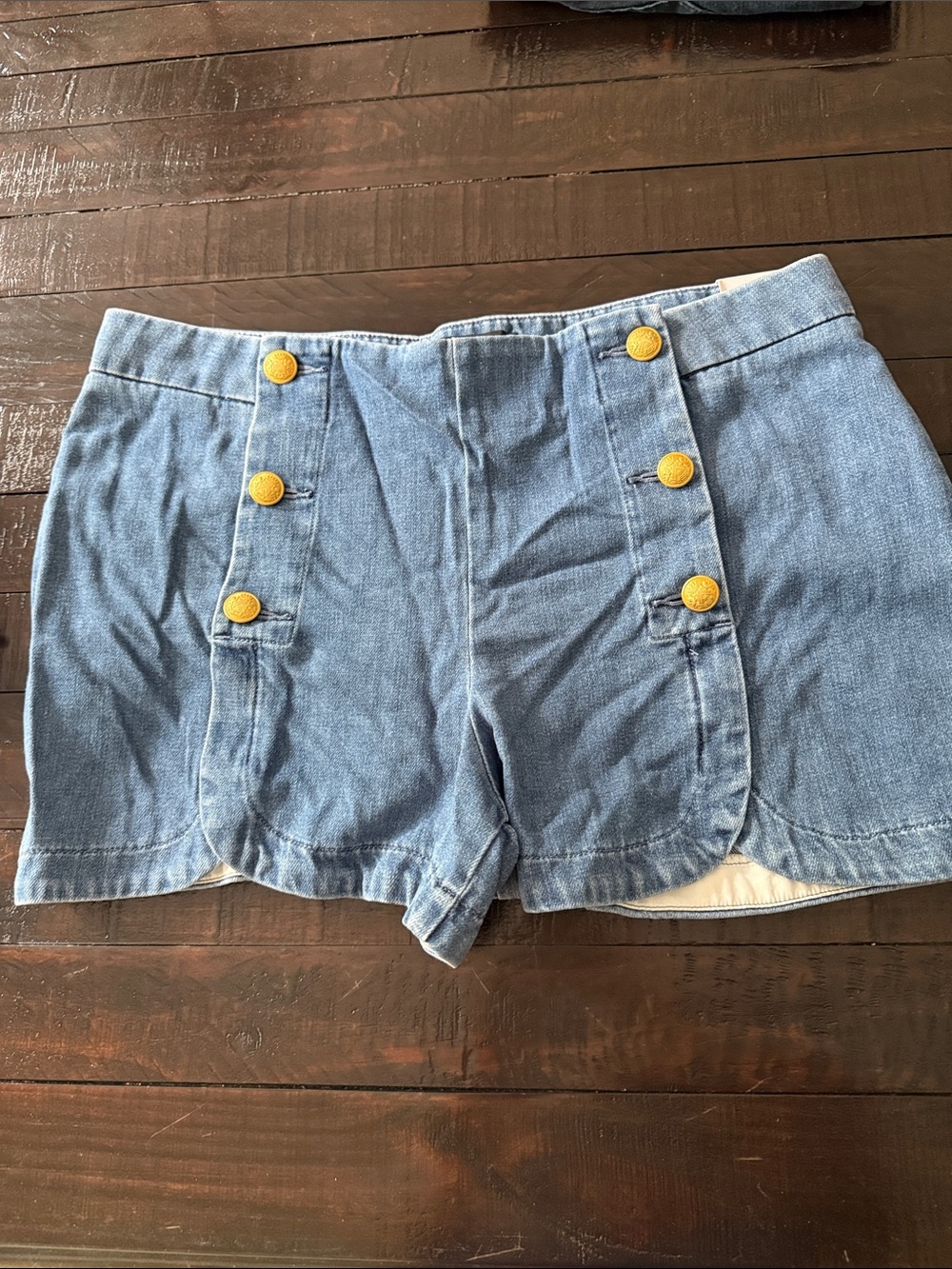 Express Denim Blue Women’s Sailor Button Shorts